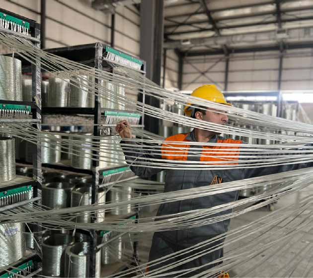 Fiberglass strand handling during production